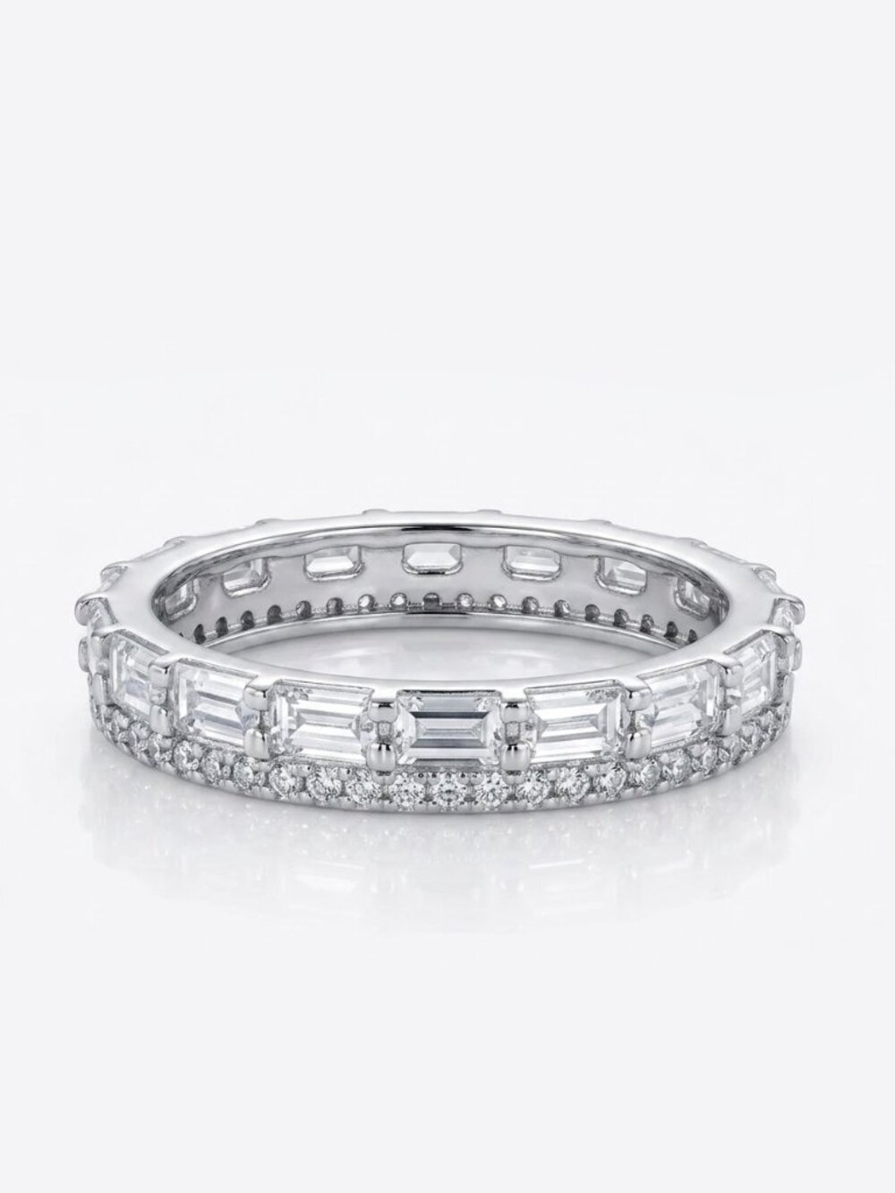 Stackable Emerald Cut Eternity Ring, Charmed Aroma Size 6